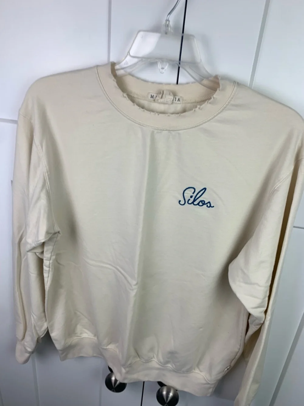 Magnolia Johanna Gaines Womens MEDIUM Crew Neck SILOS Sweatshirt IVORY - Picture 3 of 6